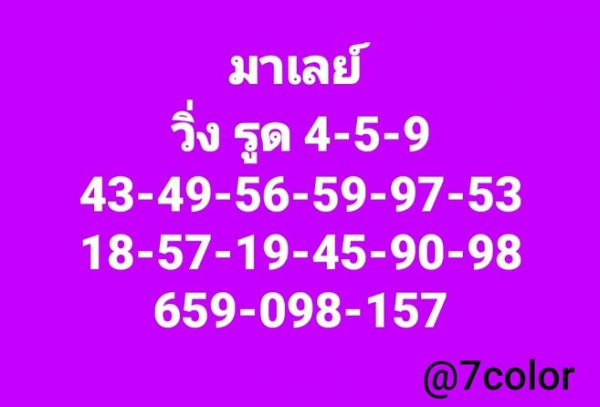 หวยมาเลย์วันนี้ 29/8/63 ชุดที่ 6