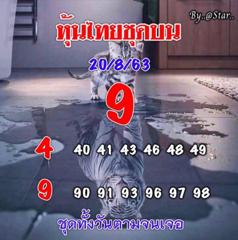 หวยหุ้นวันนี้ 20/8/63 ชุดที่ 1