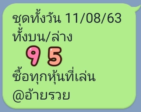 หวยหุ้นวันนี้ 11/8/63 ชุดที่ 2