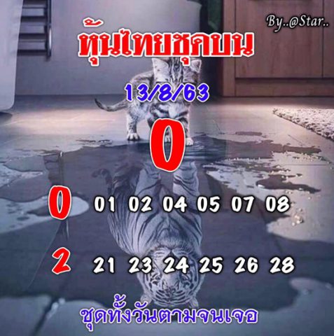 หวยหุ้นวันนี้ 13/8/63 ชุดที่ 4