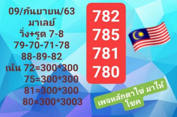 หวยมาเลย์วันนี้ 9/9/63 ชุดที่ 5