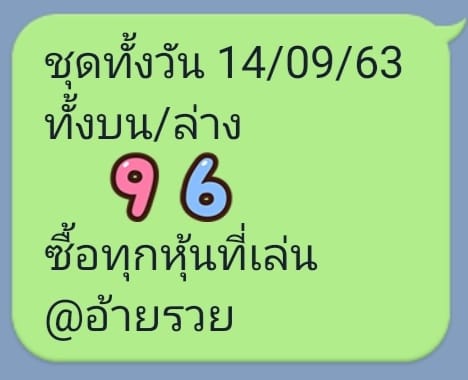 หวยหุ้นวันนี้ 14/9/63 ชุดที่ 1