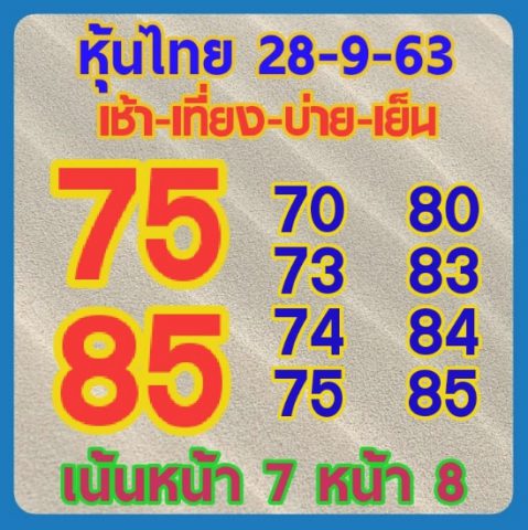 หวยหุ้นวันนี้ 28/9/63 ชุดที่ 4