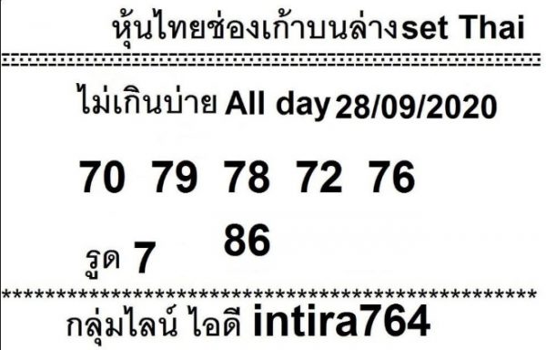 หวยหุ้นวันนี้ 28/9/63 ชุดที่ 6