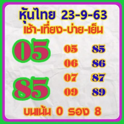 หวยฮานอยวันนี้ 23/9/63 ชุดที่ 9