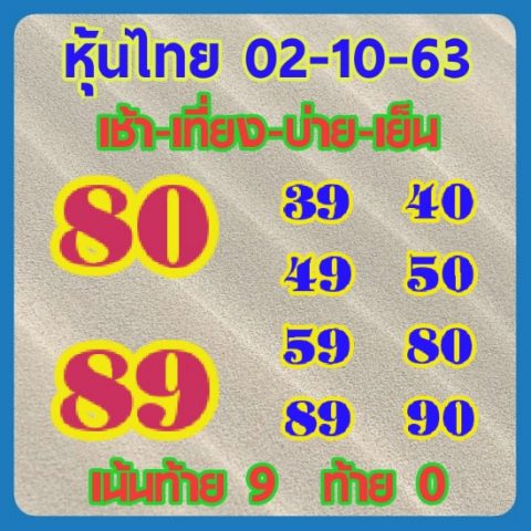 หวยหุ้นวันนี้ 2/10/63 ชุดที่ 7