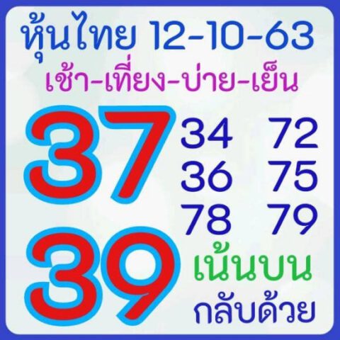 หวยหุ้นวันนี้ 12/10/63 ชุดที่ 8