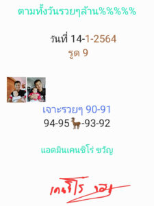 หวยหุ้นวันนี้ 14/1/64 ชุดที่ 10