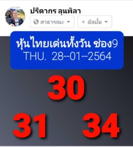 หวยหุ้นวันนี้ 28/1/64 ชุดที่ 1