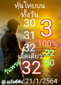 หวยหุ้นวันนี้ 21/1/64 ชุดที่ 4