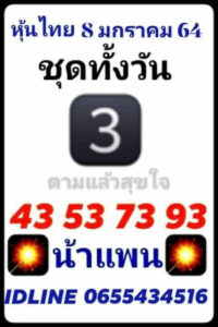 หวยหุ้นวันนี้ 8/1/64 ชุดที่ 9