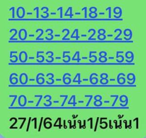 หวยหุ้นวันนี้ 27/1/64 ชุดที่ 9