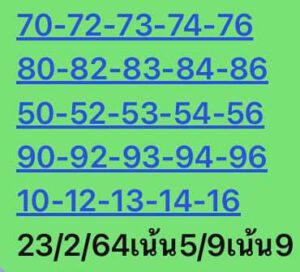 หวยหุ้นวันนี้ 23/2/64 ชุดที่ 5