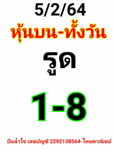 หวยหุ้นวันนี้ 5/2/64 ชุดที่ 7