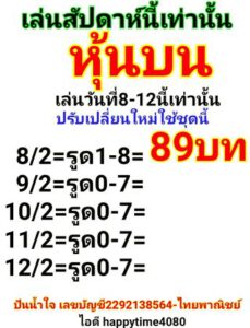 หวยหุ้นวันนี้ 9/2/64 ชุดที่ 1