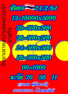 หวยหุ้นวันนี้ 24/2/64 ชุดที่ 7