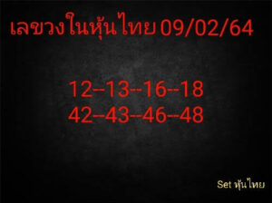 หวยหุ้นวันนี้ 9/2/64 ชุดที่ 10