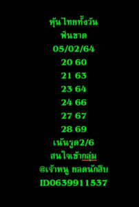 หวยหุ้นวันนี้ 5/2/64 ชุดที่ 10