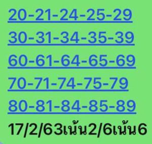 หวยหุ้นวันนี้ 17/2/64 ชุดที่ 1