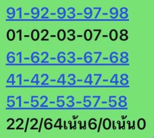 หวยหุ้นวันนี้ 22/2/64 ชุดที่ 2