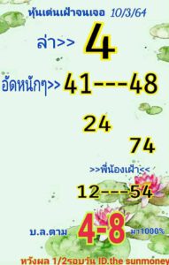 หวยหุ้นวันนี้ 10/3/64 ชุดที่ 8