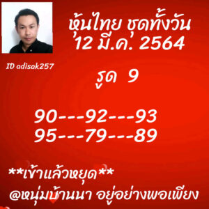 หวยหุ้นวันนี้ 12/3/64 ชุดที่ 7