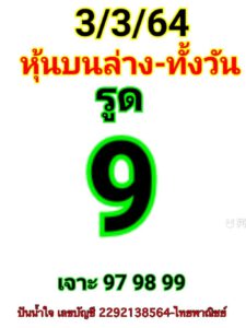 หวยหุ้นวันนี้ 3/3/64 ชุดที่ 6