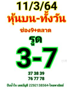 หวยหุ้นวันนี้ 11/3/64 ชุดที่ 7