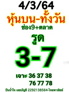 หวยหุ้นวันนี้ 4/3/64 ชุดที่ 4