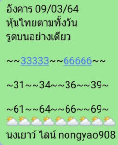 หวยหุ้นวันนี้ 9/3/64 ชุดที่ 10