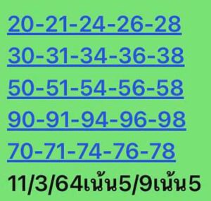 หวยหุ้นวันนี้ 11/3/64 ชุดที่ 1