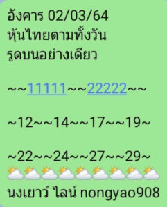 หวยหุ้นวันนี้ 2/3/64 ชุดที่ 4