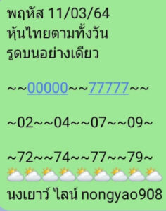 หวยหุ้นวันนี้ 11/3/64 ชุดที่ 4