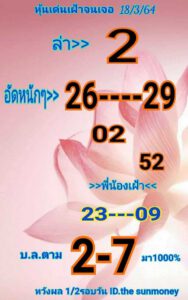 หวยหุ้นวันนี้ 18/3/64 ชุดที่ 3