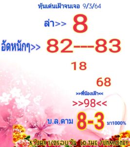 หวยหุ้นวันนี้ 9/3/64 ชุดที่ 3