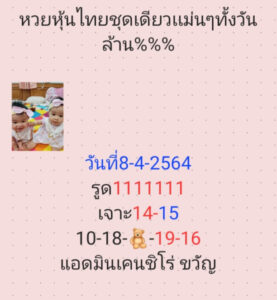 หวยหุ้นวันนี้ 8/4/64 ชุดที่ 5