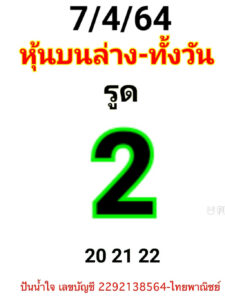 หวยหุ้นวันนี้ 7/4/64 ชุดที่ 7