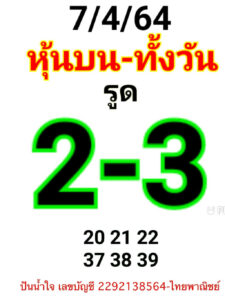 หวยหุ้นวันนี้ 7/4/64 ชุดที่ 8