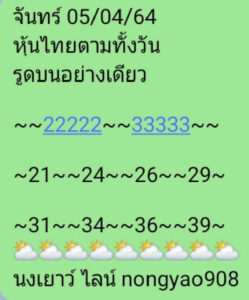 หวยหุ้นวันนี้ 5/4/64 ชุดที่ 7