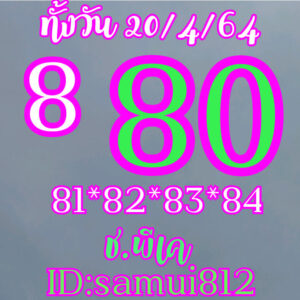 หวยหุ้นวันนี้ 20/4/64 ชุดที่ 6