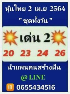 หวยหุ้นวันนี้ 2/4/64 ชุดที่ 6