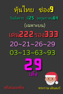 หวยหุ้นวันนี้ 21/5/64 ชุดที่ 2