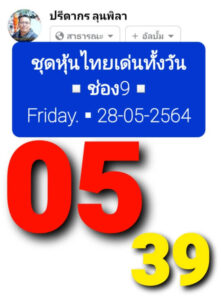 หวยหุ้นวันนี้ 28/5/64 ชุดที่ 8