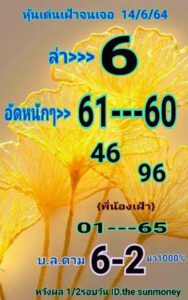 หวยหุ้นวันนี้ 14/6/64 ชุดที่ 6