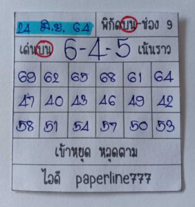 หวยหุ้นวันนี้ 24/6/64 ชุดที่ 1