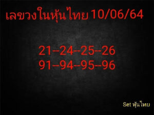 หวยหุ้นวันนี้ 10/6/64 ชุดที่ 10