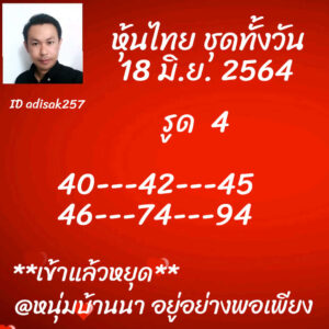 หวยหุ้นวันนี้ 18/6/64 ชุดที่ 2