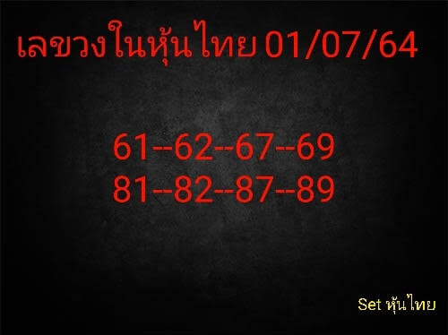 หวยหุ้นวันนี้ 1/7/64 ชุดที่ 8