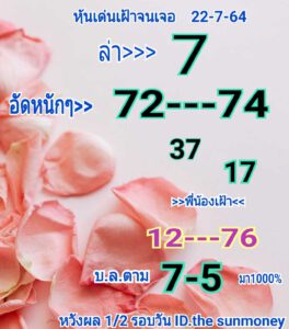 หวยหุ้นวันนี้ 22/7/64 ชุดที่ 6