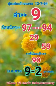 หวยหุ้นวันนี้ 12/7/64 ชุดที่ 8